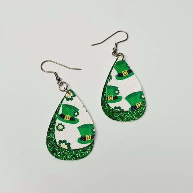 Leprechaun Hat And Clover Earrings
